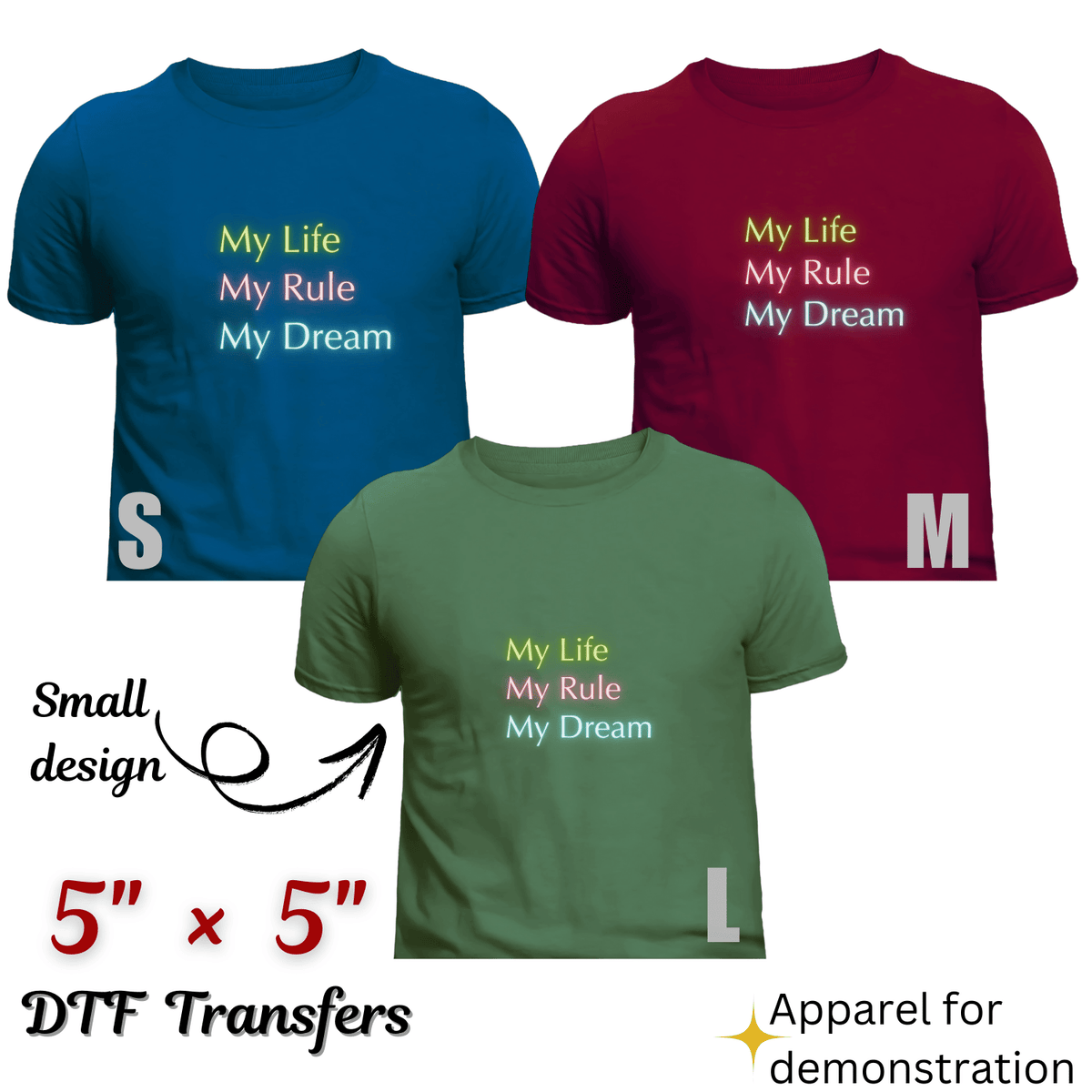 Custom DTF Transfers by Size