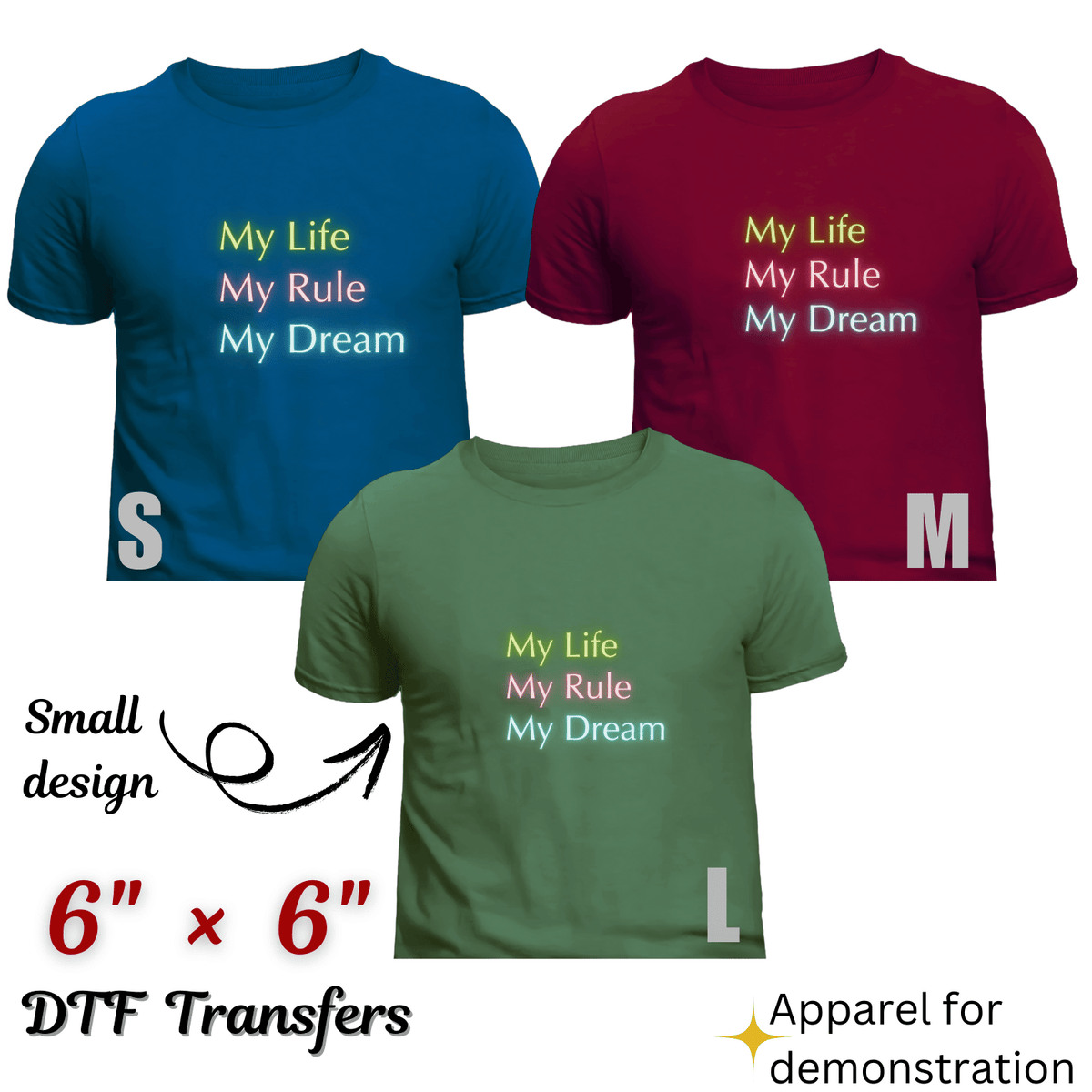 Custom DTF Transfers by Size