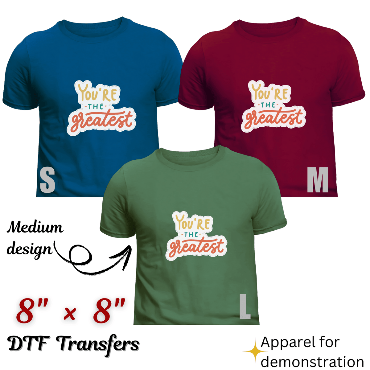 Custom DTF Transfers by Size