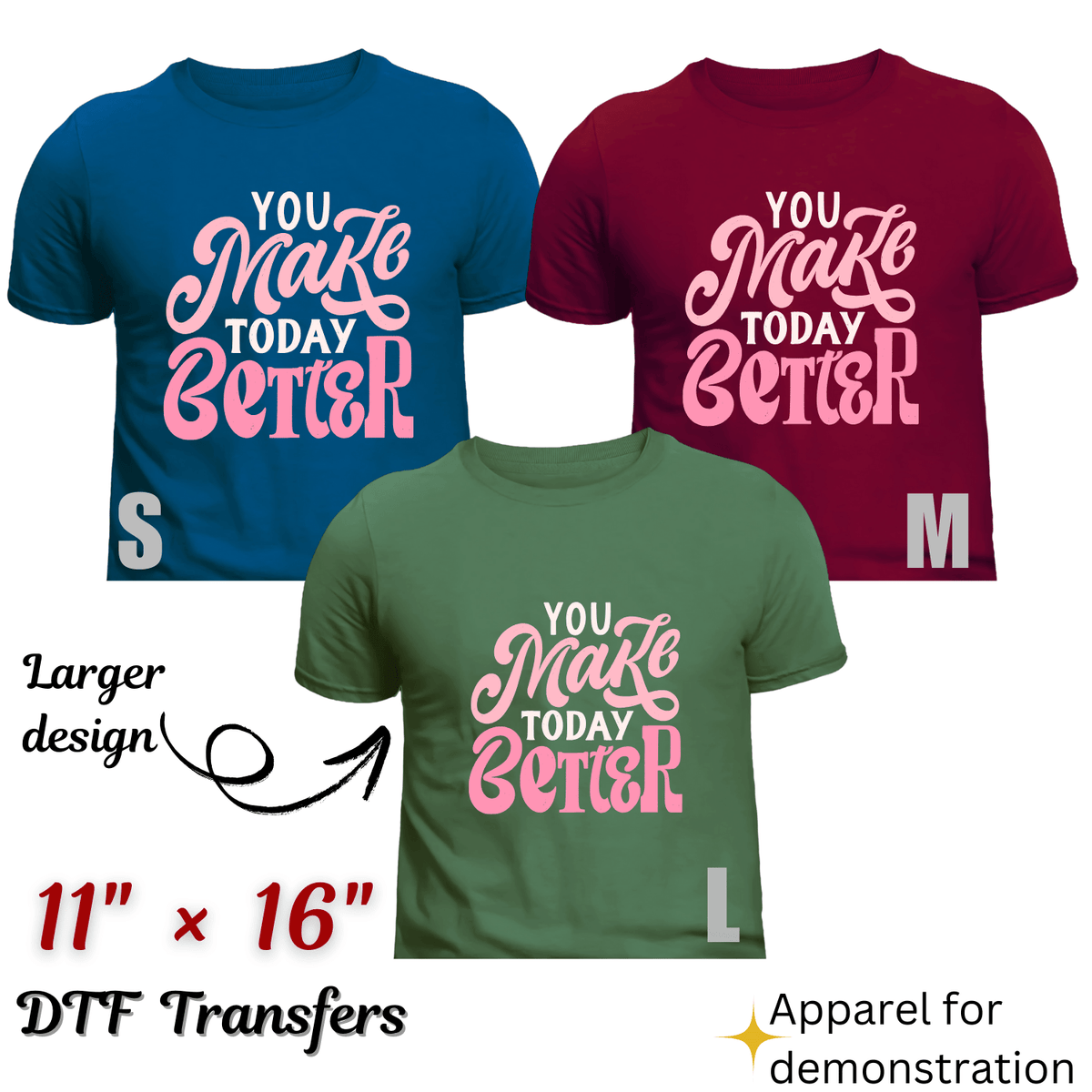 Custom DTF Transfers by Size